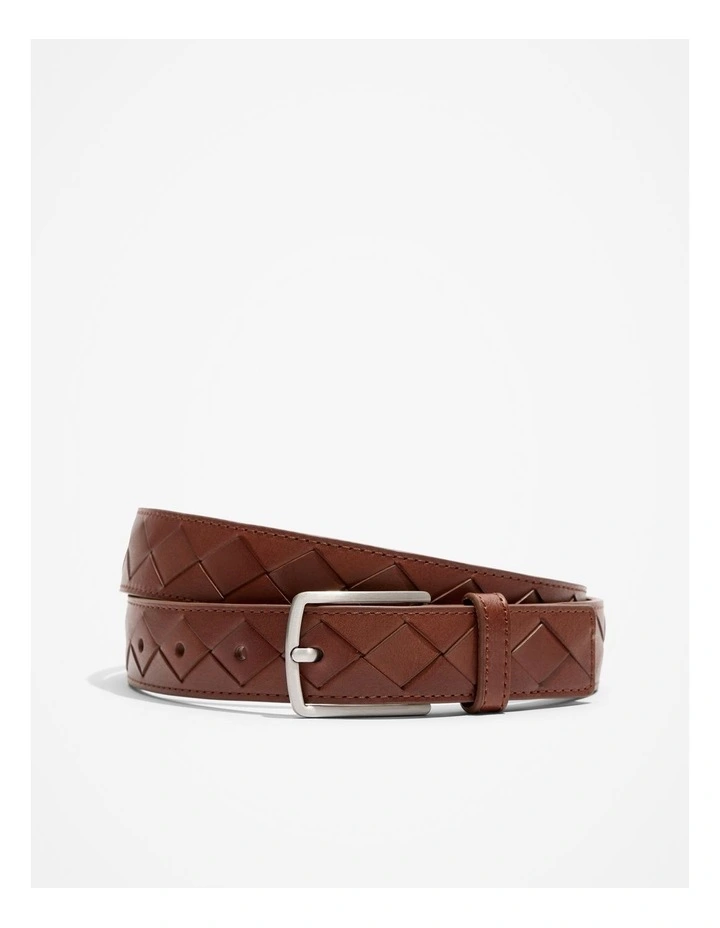 Urban Weave Belt in Deep Tan