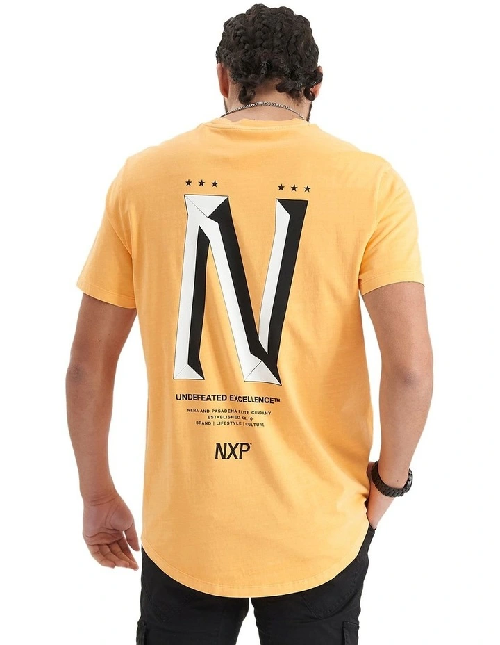 Alliance Dual Curved T-shirt in Pigment Mock Orange
