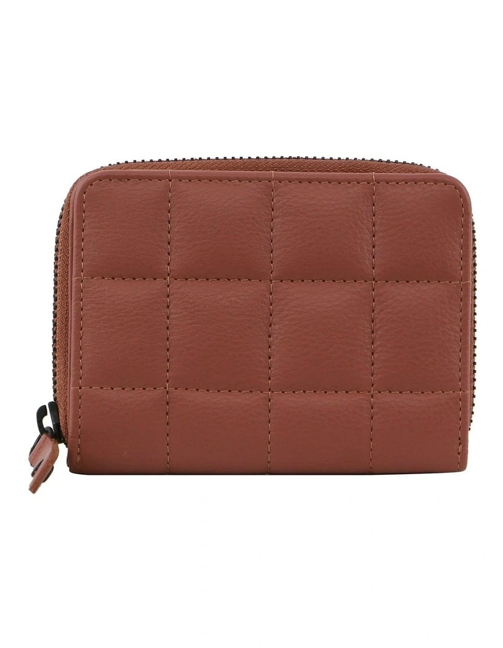 Italian Pleated Leather Press Stud Wallet in Rose