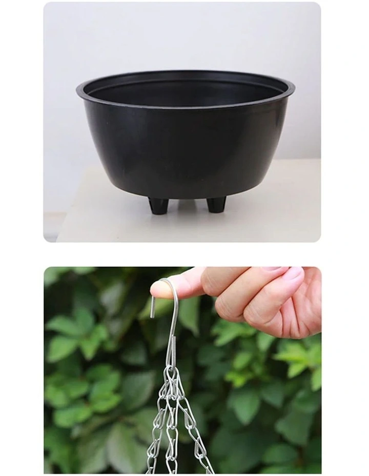 Self Watering Medium Hanging Resin Flower Pot in Red