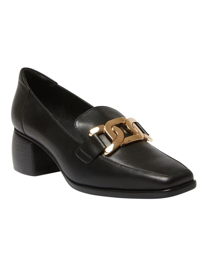 Sophia Leather Heeled Shoes in Black