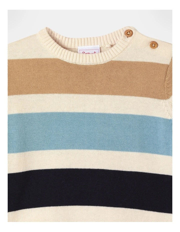 Colour Block Sweat in Bone