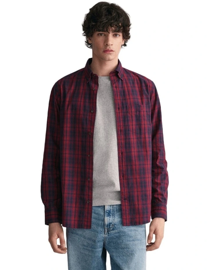 Regular Fit Plaid Archive Poplin Shirt in Plumped Red