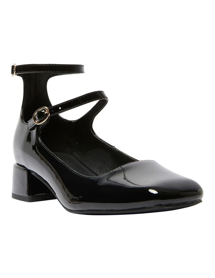 Lydia Heeled Shoes in Black Patent Leather