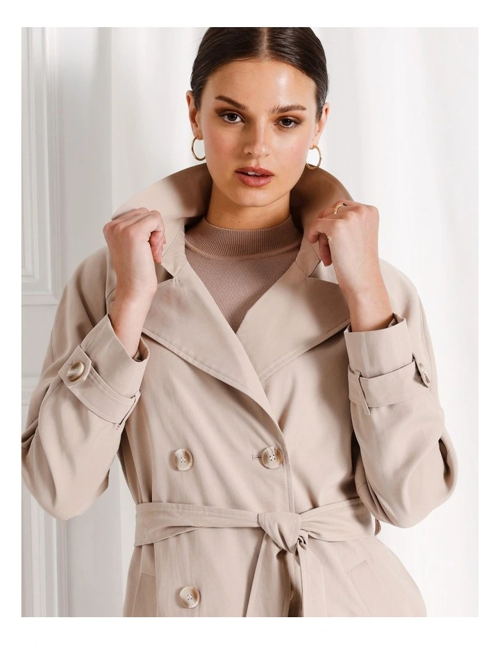 Soft Trench Coat in Camel