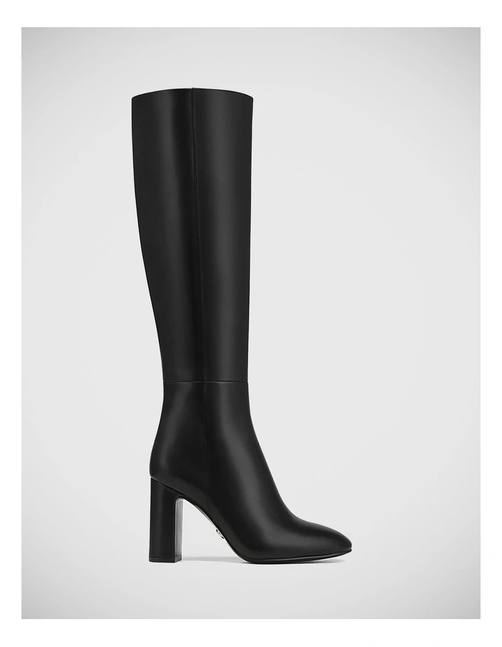 Perdita Leather Long Boot in Black