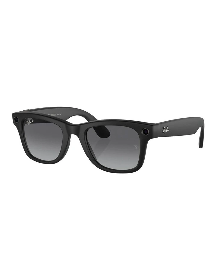 Meta Wayfarer Polarised Sunglasses in Black