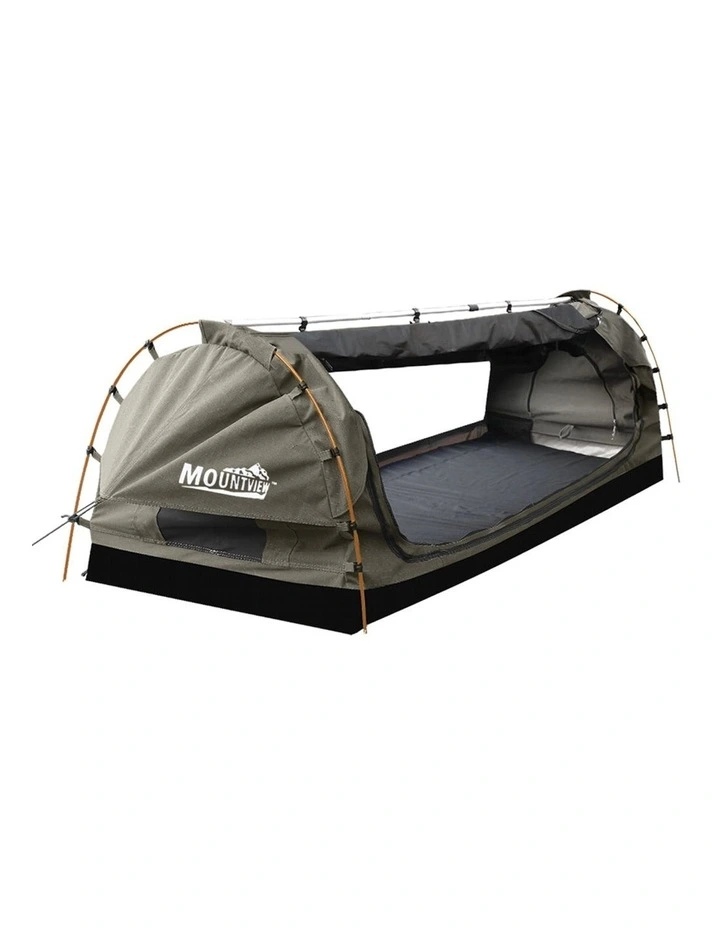 Double Swag Camping Canvas Dome Free Standing Tent in Grey
