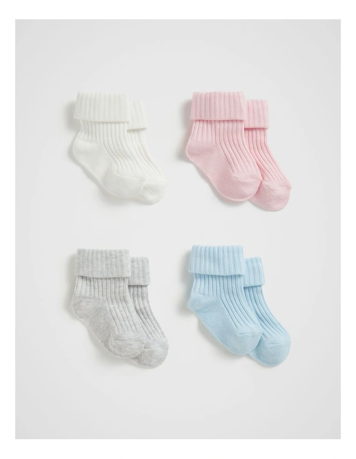 Rib Sock Multipack in Blue/Pink