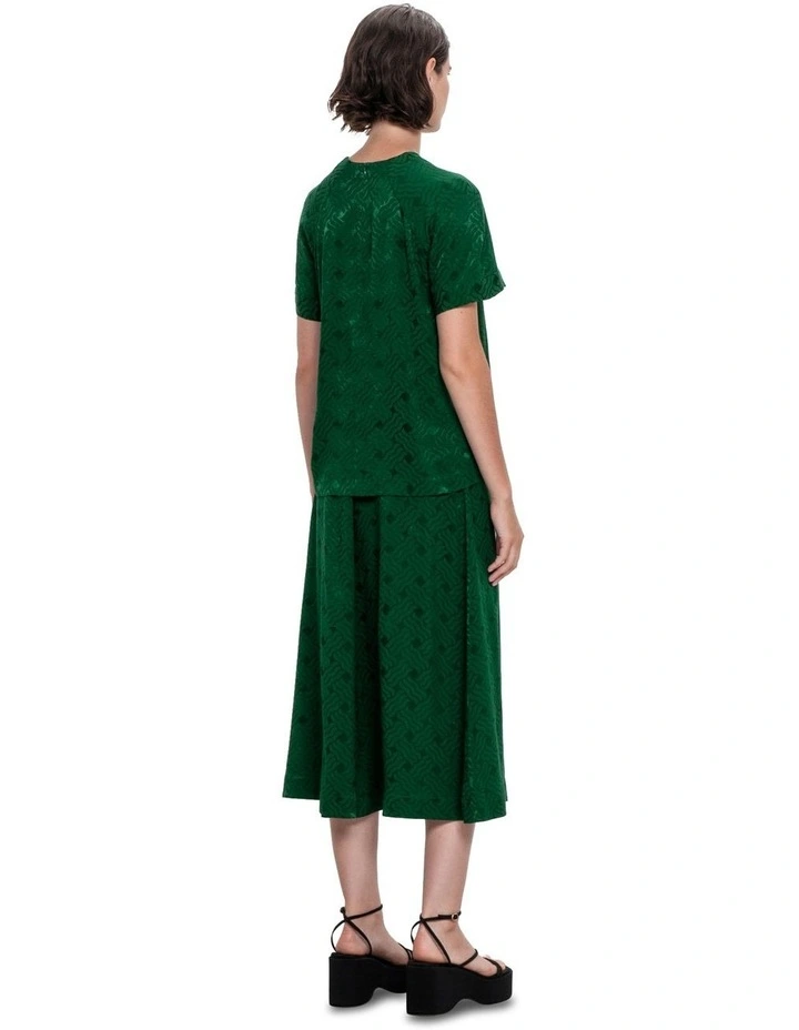 Lattice Jacquard Top in Vibrant Green