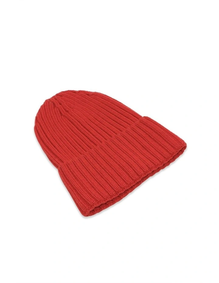 Mia Wool Blend Beanie in Red