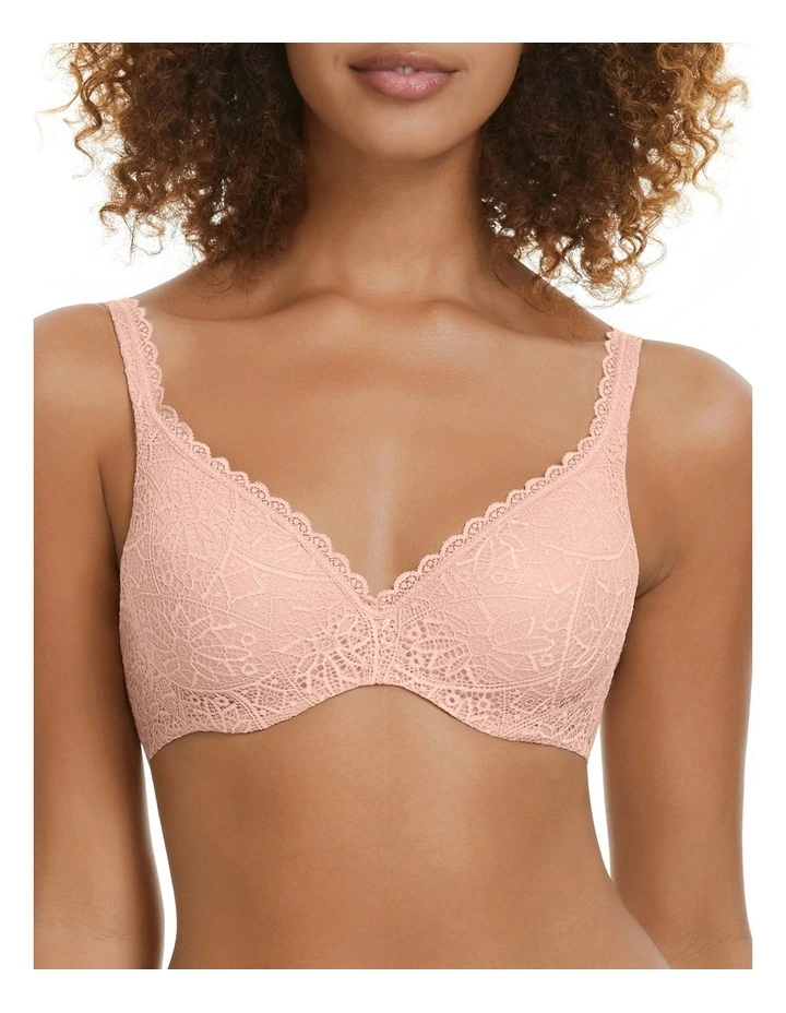 Barely There T-shirt Bra in Nude Lace
