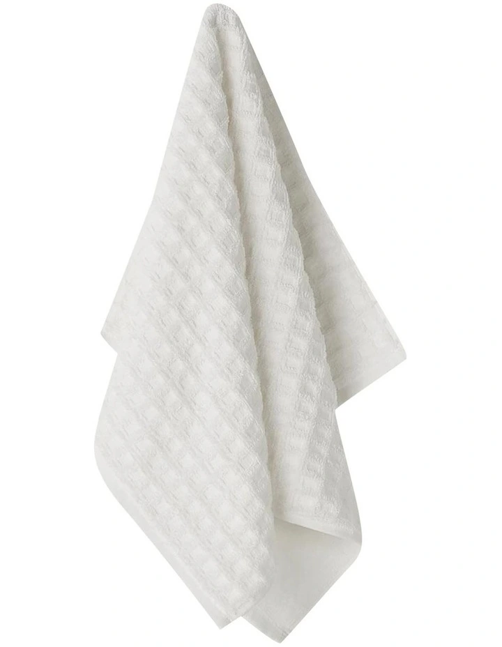 Waffle Bath Towel Range in White