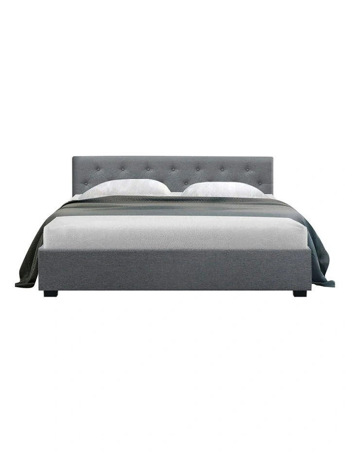 Vila Gas Lift Queen Bed Frame in Grey