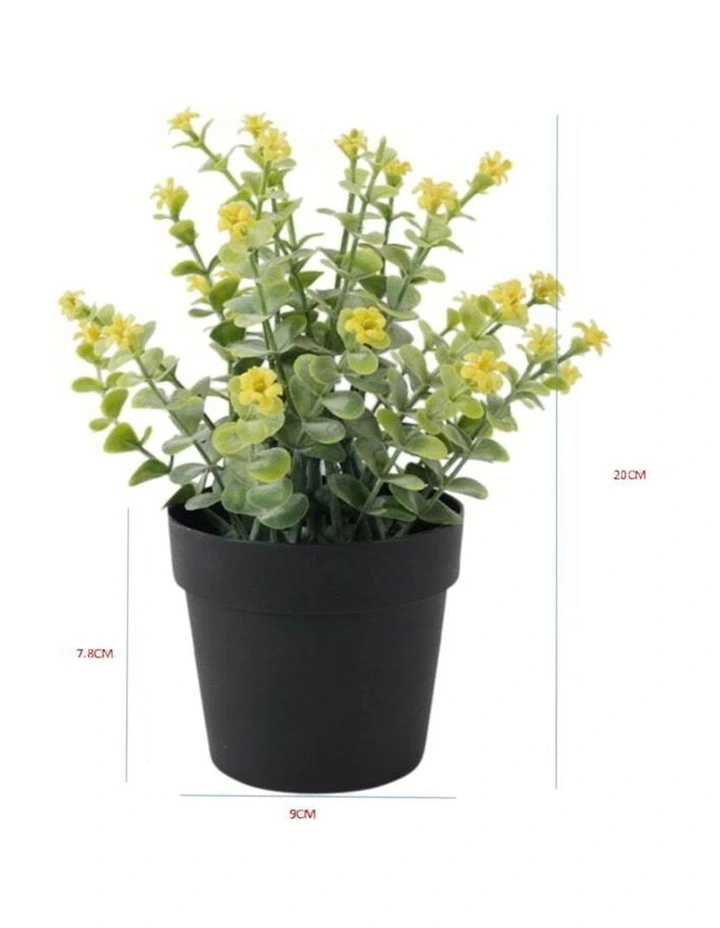 Artificial Wild Flower Pot Plant in Black