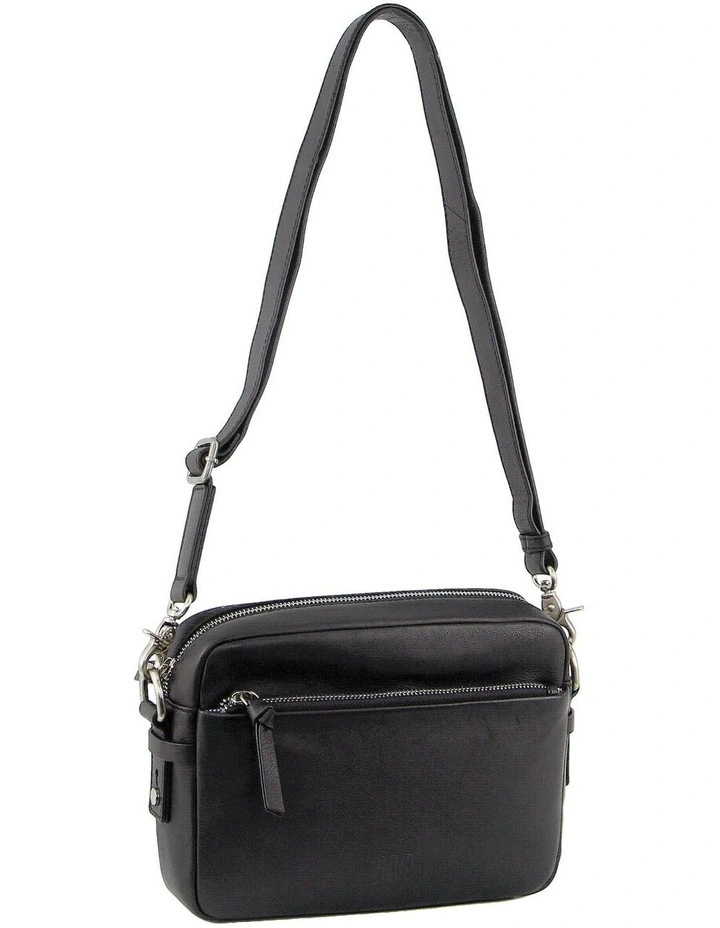 Leather Cross-Body Bag in Black