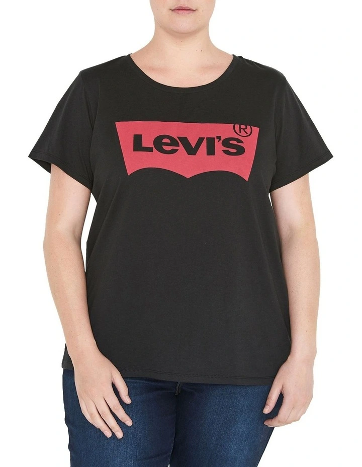 Perfect Logo Curve Tee in Mineral Black