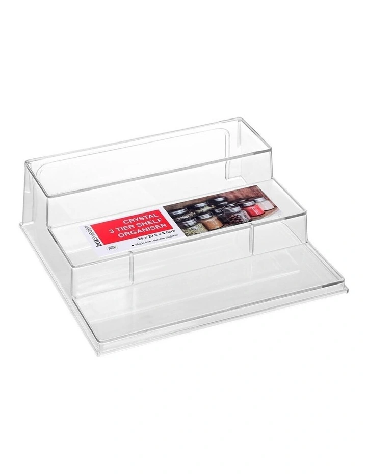 Crystal 3 Tier Shelf Home/Kitchen/Pantry Organiser Spice Rack