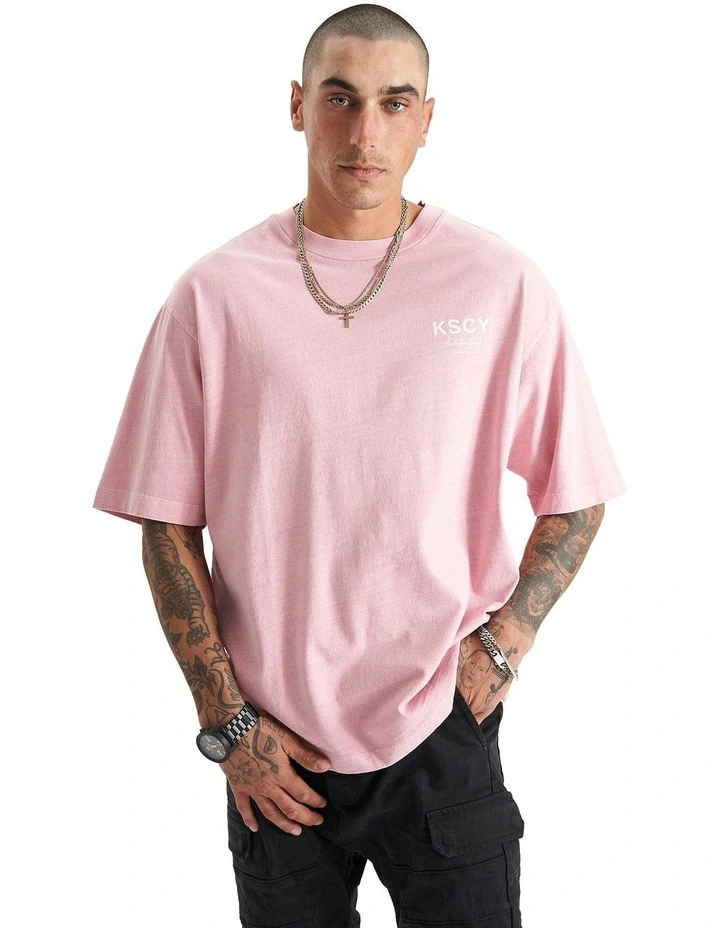 Hungtington Heavy Oversized Tee in Pigment Salmon