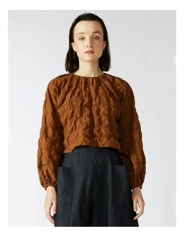 Seed Long Sleeved Top in Burnt Orange