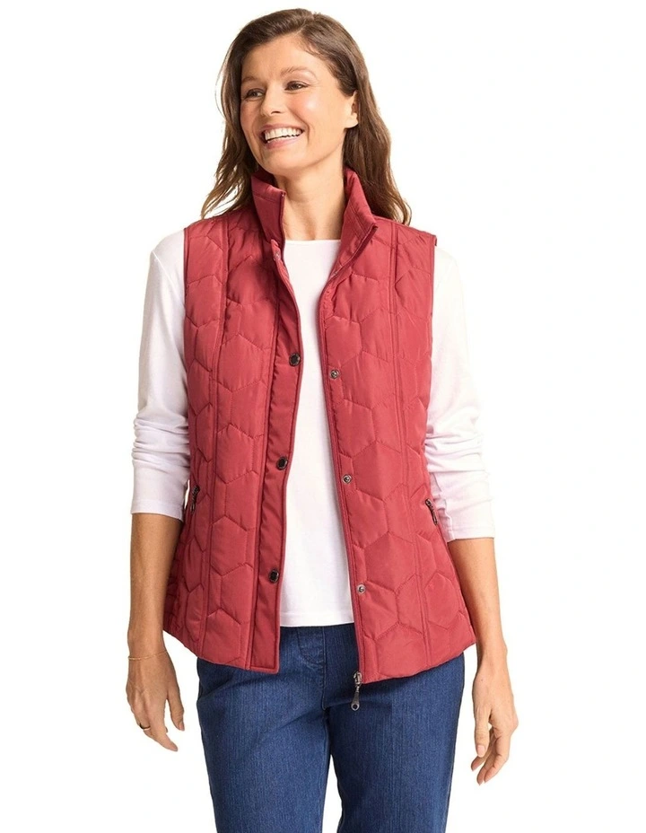 Empress Madden Quilt Vest in Red