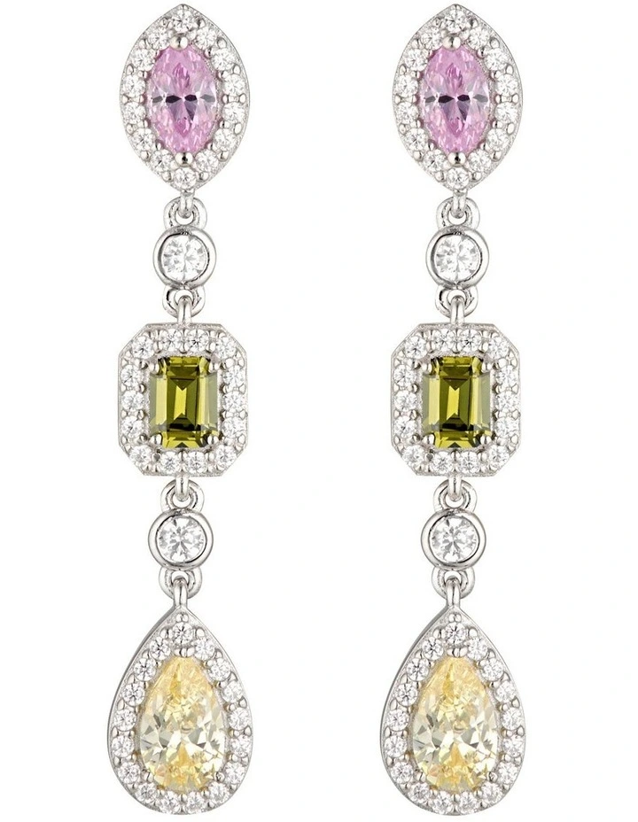 Pina Colada Silver Multi Earrings