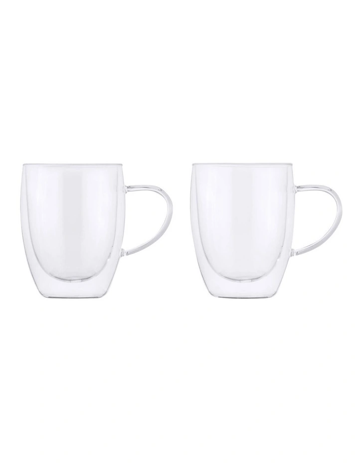 Blend Double Wall Glass Mug Gift Boxed Set of 2 in Clear