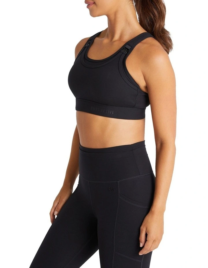 Maternity Luxesoft Nursing Sports Bra in Black