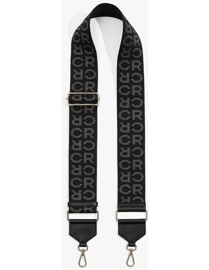 Wide Monogram Strap in Black