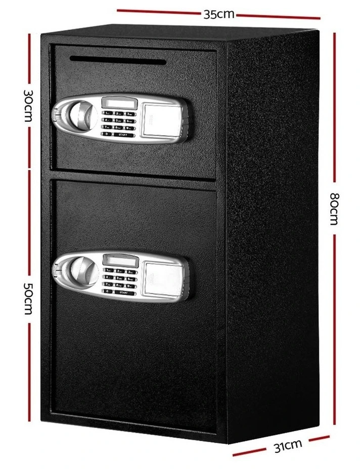 Electronic Double Door Digital Security Box In Black