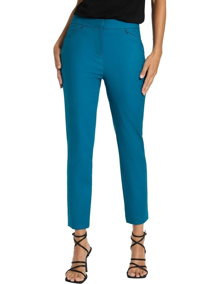 Sarah Compact Cotton Pant in Blue