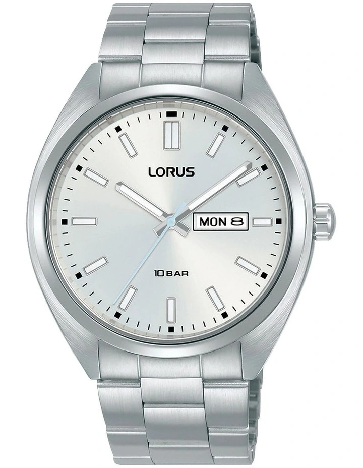 Sports Stainless Steel Case Watch in Silver