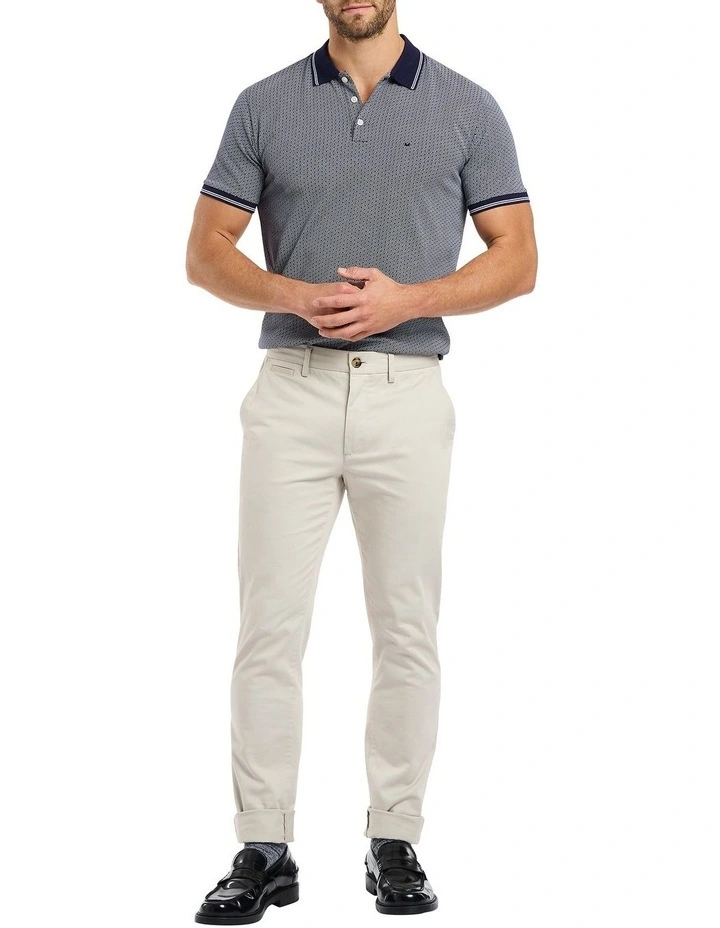 Evan Cotton Polo in Navy Multi