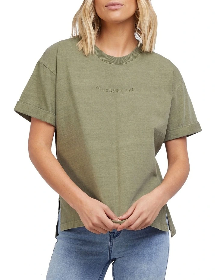 Washed Tee in Khaki