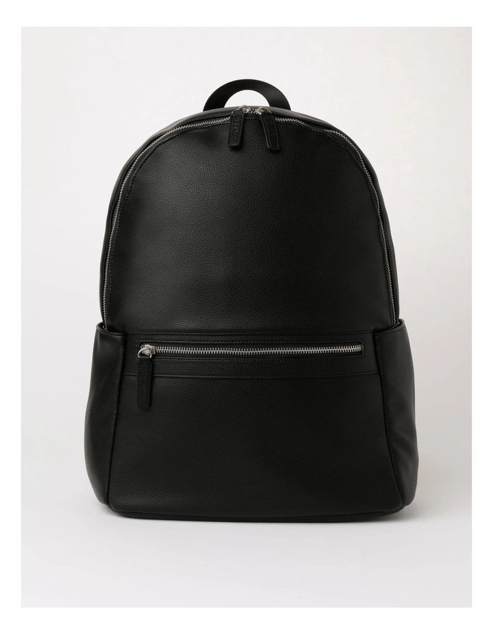 Luxe Pebbled PU Backpack in Black