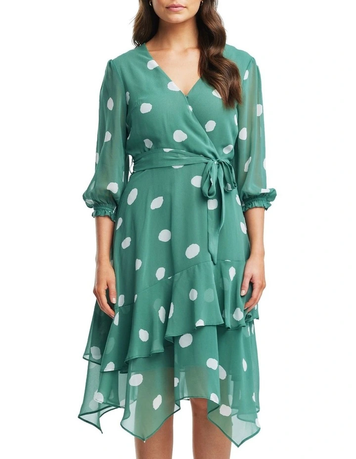 Begin Again Asymmetrical Dress in Green