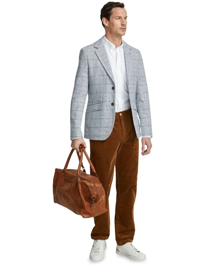 Blake Wool Blend Check Blazer in Grey