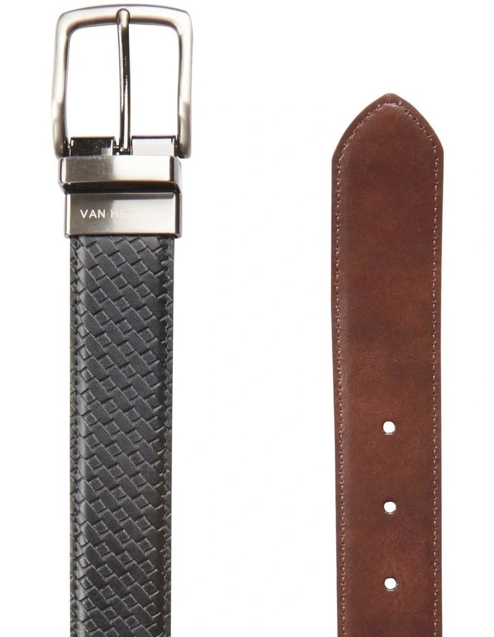 Basket Weave Belt in Black/Brown
