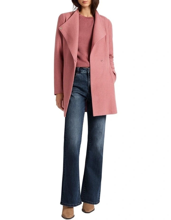 Ruby Felted Wool Coat in Dusty Pink