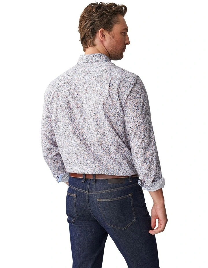 Easy Care Floral Print Long Sleeve Shirt in Autumn