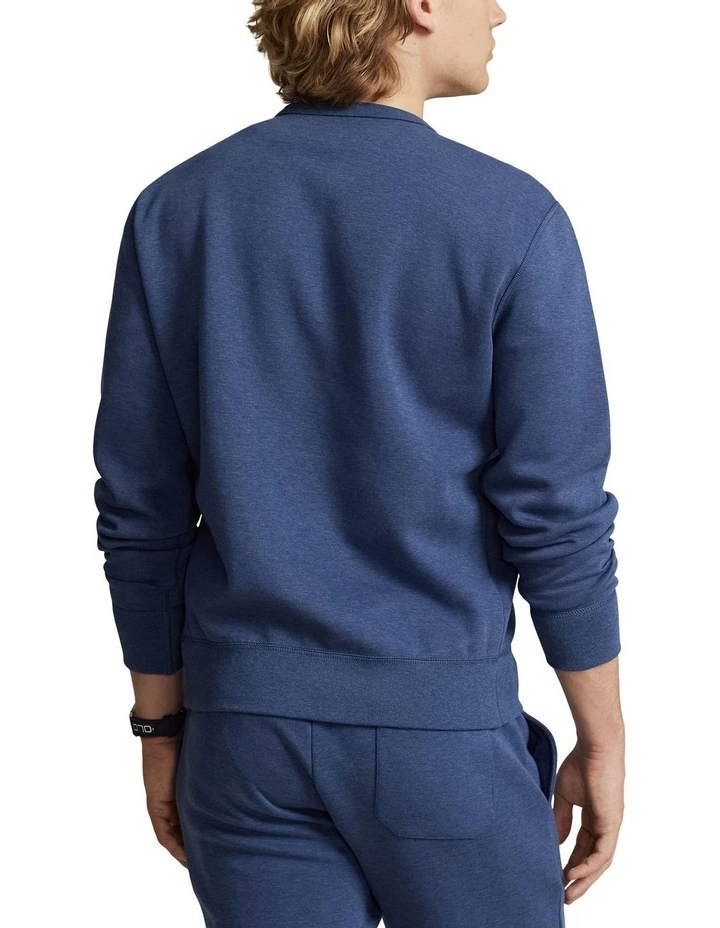 Marled Double-Knit Sweatshirt in Blue