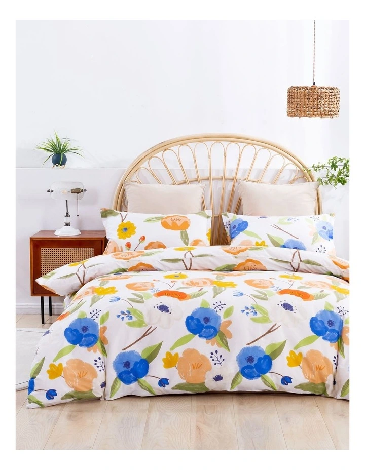 Lily Pure Cotton Quilt Cover Set in Orange