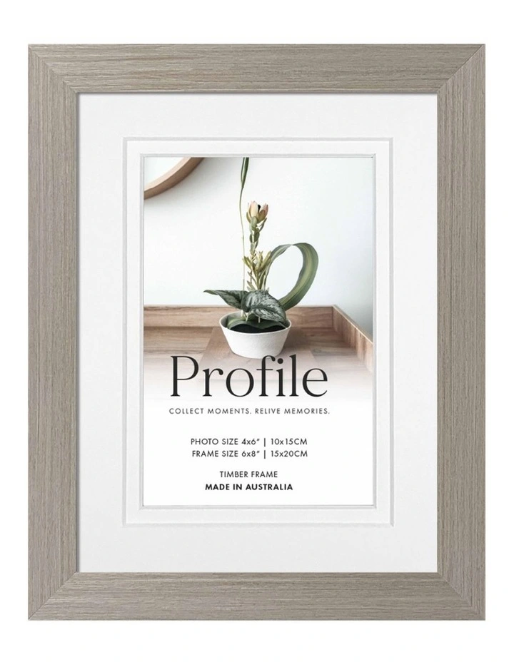 Australia Made Timber Photo Frame 6x8"/4x6" in Stone Ash