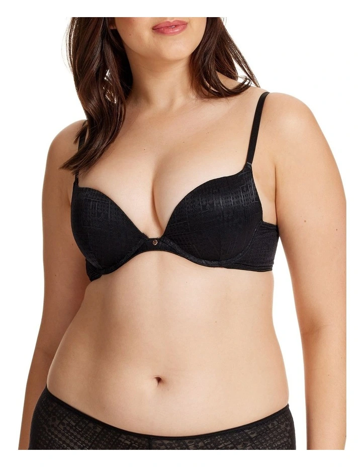 Shine Push Up Bra in Jet
