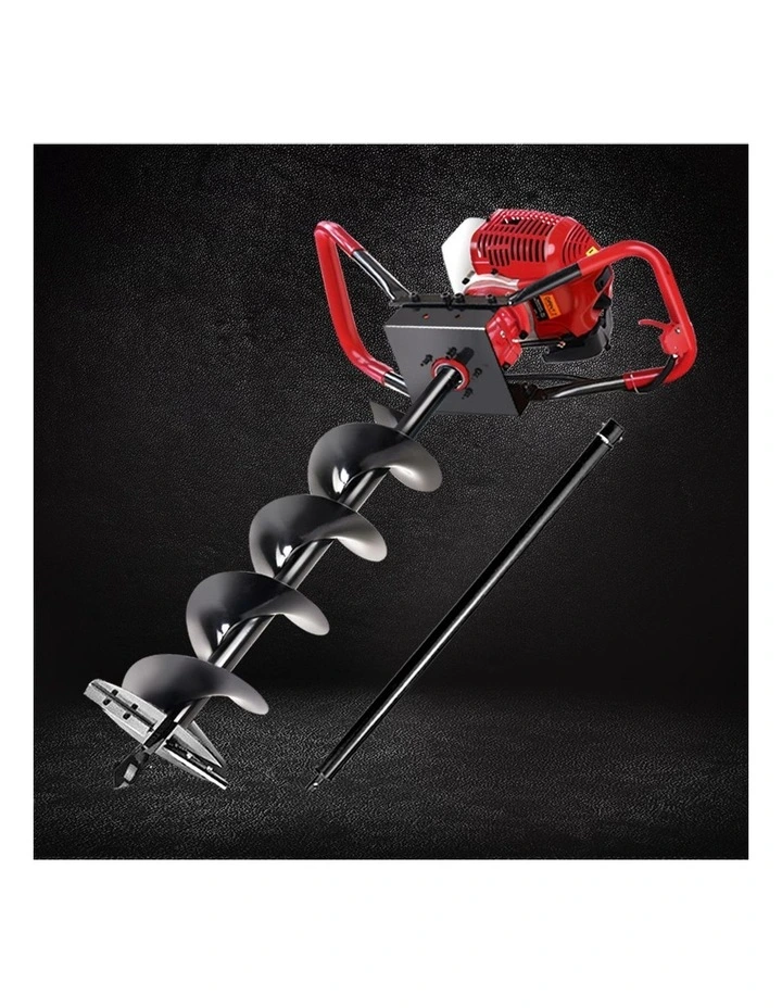 Giantz 66CC 200mm Petrol Post Hole Digger Drill Borer Fence Extension Auger Bits