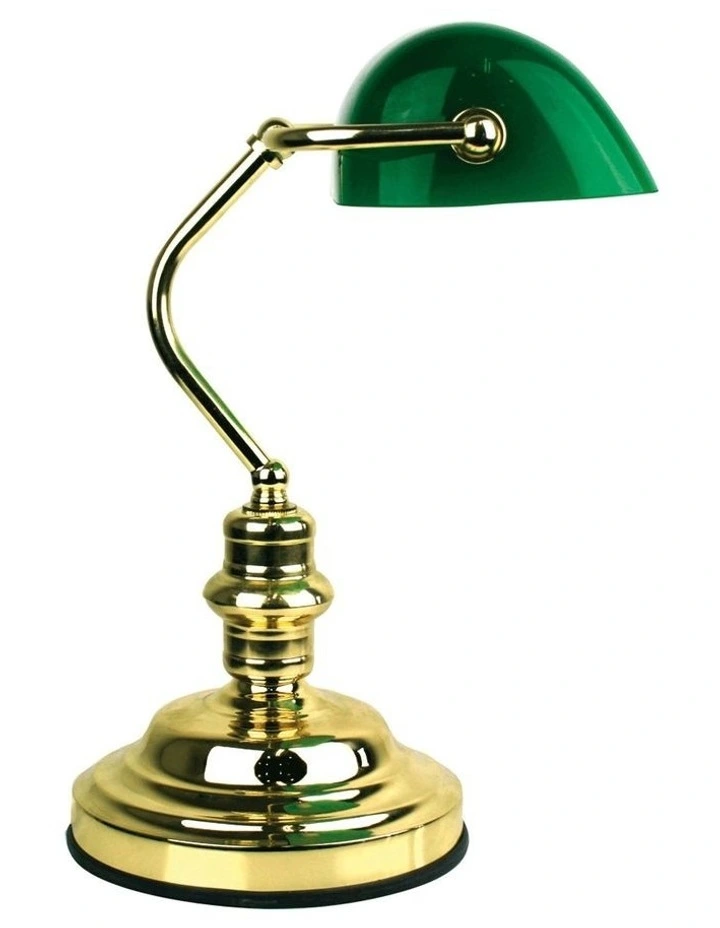 Banker's Table Lamp(Switched) Polished Brass
