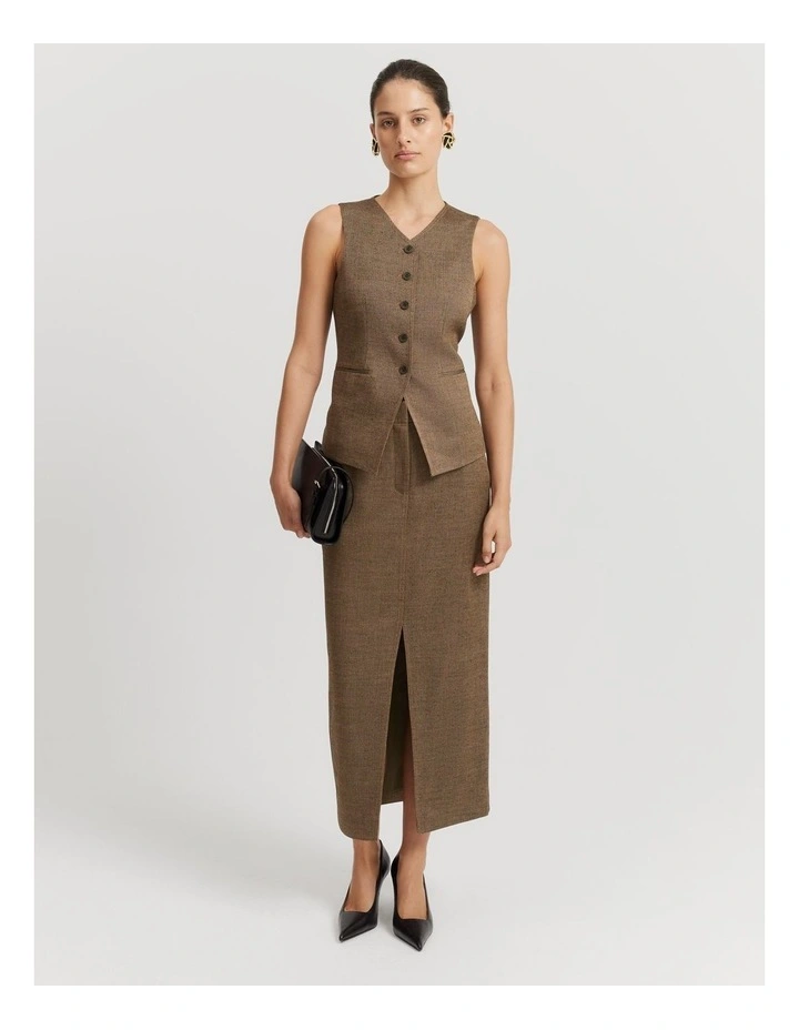 Herringbone Vest in Fawn