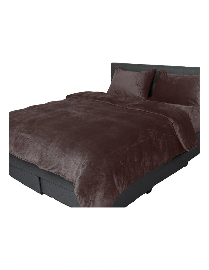 King Size Bed Quilt Cover Set With Pillowcase in Mink