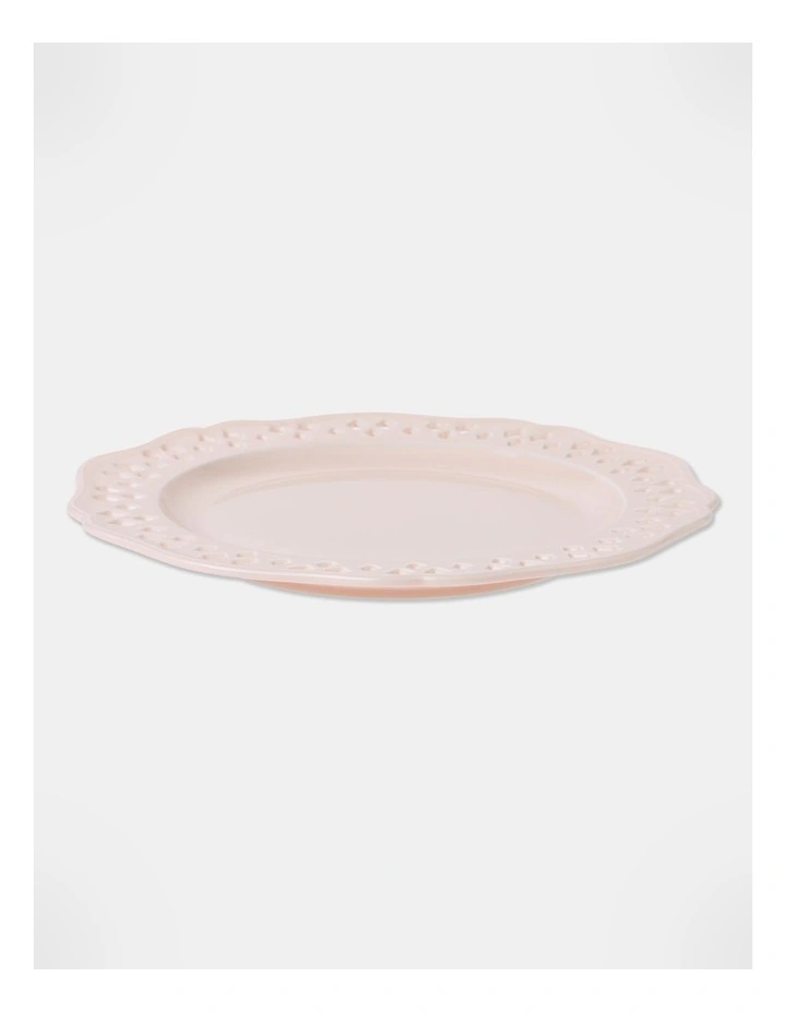 Breton Round Platter Scalloped Edge Pink