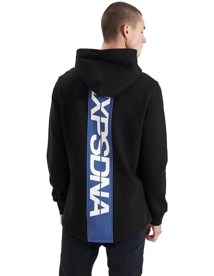 Anchorage Hooded Dual Curved Sweater in Jet Black